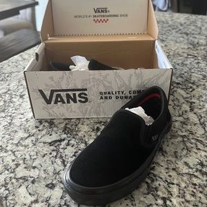 Vans Black Suede Slip On Brand New
